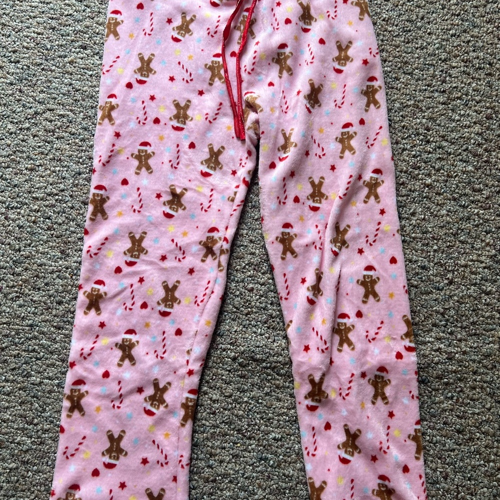 NYC Pink and Red Pajama Bottoms with Playful Sock Monkey Print